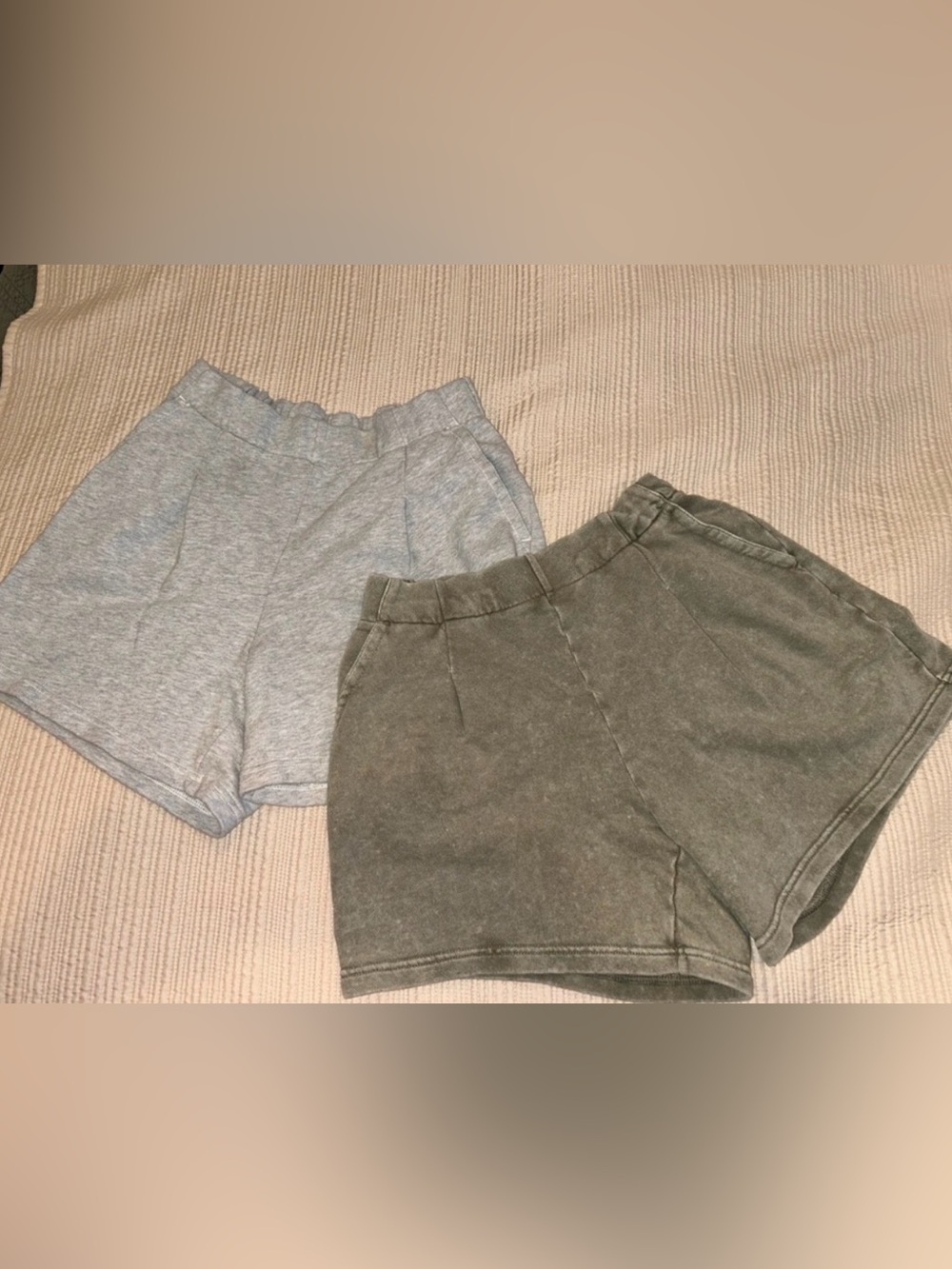 aerie Two-Pack New Heights Pull-On Shorts — Olive & Light Gray